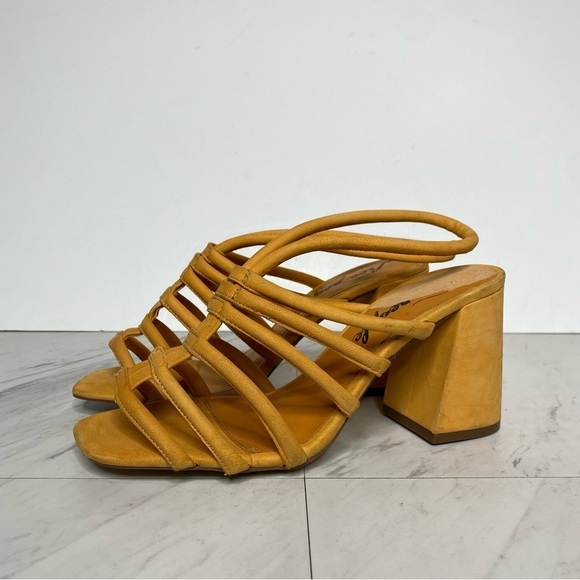 Free People Colette Strappy Orange Block Heel Sandal 7.5 - Picture 14 of 14